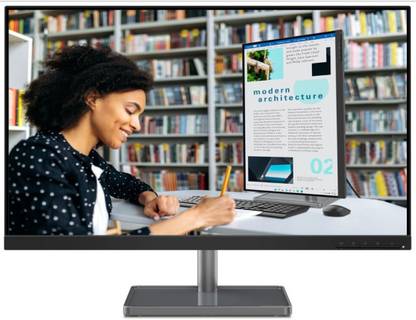 Lenovo L-Series 68.58 cm (27 Inch) Full HD IPS Panel with Rotating Screen, USB-C Port, USB Hub, 2X3W In-built Speakers, TUV Eyesafe Vision Health Board Certified Monitor (L27m-30)