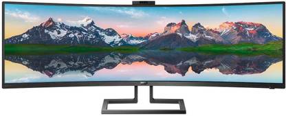 PHILIPS 124.21 cm (49 inch) Curved Quad HD IPS Panel Monitor (Curved SuperWide Dual QHD LCD Display with Pop-Up Webcam with Windows Hello)