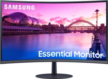Samsung 68.58 cm (27 inch) Curved Full HD VA Panel with 1000R Curvature, Inbuilt Speakers, DP, HDMI, Headphone In Port, Bezel-Less Design Monitor (LS27C390EAWXXL)