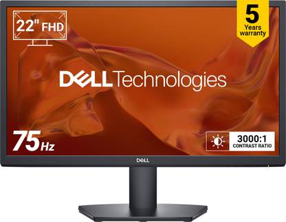 DELL 54.61 cm (21.5 inch) Full HD LED Backlit VA Panel with 250 Nits Brightness, Contrast Ratio 3000:1, HDMI & VGA, Tilt adjustment Monitor (SE2222H/SE2225H)