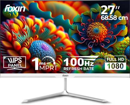 Foxin Elite 68.58 cm (27 inch) Full HD LED Backlit IPS Panel Monitor (IPS Panel | 100Hz | True Pixel | Anti-Glare & Flicker Free | Bezel-Less)