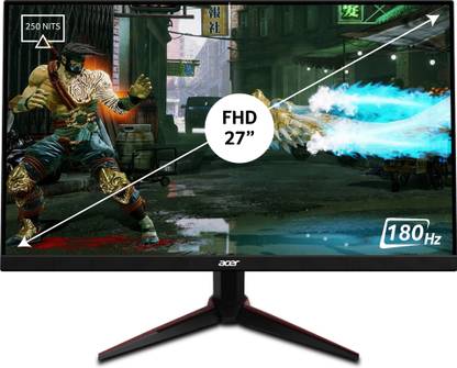 ]For HDFC Bank Credit Card EMI ] Acer NITRO 27 inch Full HD IPS Panel with sRGB 99%, HDR10 Support, 2X2W Inbuilt Speakers, Acer Display Widget, Acer VisionCare 2.0, Tilt-able stand Gaming Monitor (VG270 M3)  (Frameless, AMD Free Sync, Response Time: 1 ms, 180 Hz Refresh Rate)