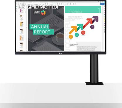 LG 68.58 cm (27 inch) Quad HD Gaming Monitor (Ergo IPS Monitor with HDR 10 Compatibility and USB Type-C Connectivity, Black)