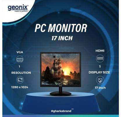 GEONIX 43.18 cm (17 inch) HD LED Backlit TN Panel Monitor (HDMI & VGA Port)