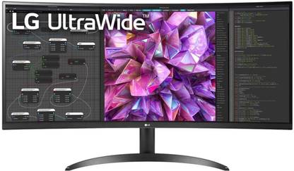 LG Ultra Wide Monitor 86.36 cm (34 inch) Curved WQHD LED Backlit IPS Panel with sRGB 99% (Typ.), HDR10 & OnScreen Control Monitor (34WQ60C-BL.ATRLMKN)