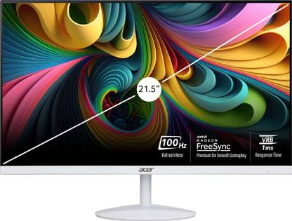 Acer 21.5 inch Full HD IPS Panel with Blue Light Shield, Low Dimming, Comfy View, Eco Display, 2X1W Inbuilt Speakers, Wall Mountable Ultra Thin Monitor (SA222Q E)  (Frameless, AMD Free Sync, Response Time: 1 ms, 100 Hz Refresh Rate) at Rs. 7199