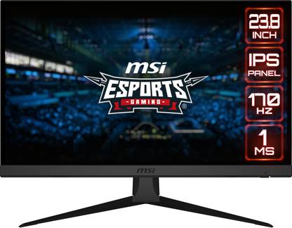 MSI 23.8 inch Full HD IPS Panel Wide Color Gamut, Anti-Flicker & Less Blue Light Esports Gaming Monitor (G2422)  (AMD Free Sync, Response Time: 1 ms, 170 Hz Refresh Rate) at Rs. 9999
