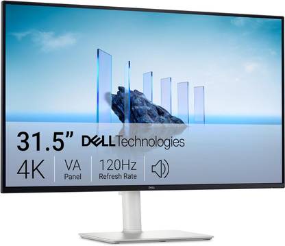 DELL 32 Plus 4K Monitor 81.28 cm (32 inch) 4K Ultra HD LED Backlit VA Panel Monitor (S3225QS-(3840X2160),99% sRGB,Built in Speaker,Height Adjust,HDMIx2, Display Port)