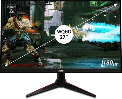 Acer NITRO VG1 series 27 inch WQHD IPS Panel with DCI-P3 95%, HDR10 support, 2X2W Inbuilt Speakers, Acer Display Widget, Acer VisionCare, Tilt-able stand Gaming Monitor (VG271U M3)