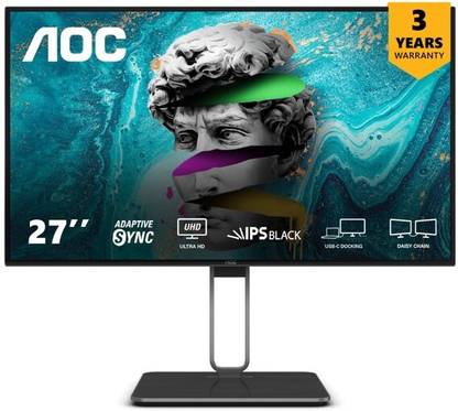 AOC 68.58 cm (27 inch) 4K Ultra HD LED Backlit IPS Panel Monitor (U27U2DP/94)