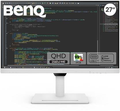 BenQ GW 68.58 cm (27 inch) Quad HD LED Backlit IPS Panel Height Adjustable, 99% Srgb, Eye Safe Certified, Brightness Intelligence, 2Wx2 Noise Filter Speakers, USB-Cwith 65W PD, HDMI, DP, USB Hub, Coding Mode, suitable for Coders & Programmers, Daisy Chain Monitor (GW2790QT)