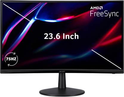 Acer 59.94 cm (24 inch) Curved Full HD VA Panel with VESA Mount Support, 1500R Curvature, HDMI 1.4, Integrated Speakers Gaming Monitor (ED240Q)