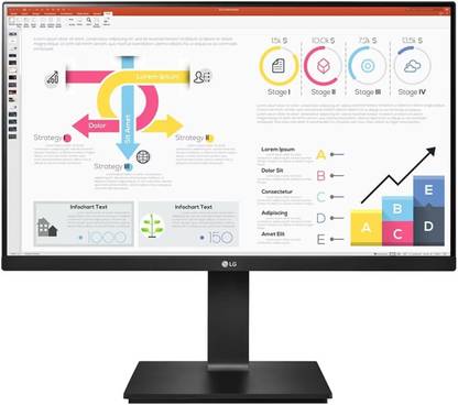 LG 60.96 cm (24 inch) Quad HD LED Backlit IPS Panel Monitor (Daisy Chain, USB-C (65W PD) DP, HDMI, Height Adjust, Pivot, Swivel, Tilt-24QP750)