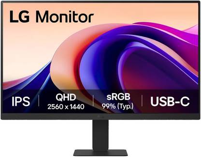 LG QHD Series 68.58 cm (27 inch) Quad HD IPS Panel with sRGB 99% (Typ.), HDR10, USB-C with PD 15W, HDMI, Head Phone Out, Reader Mode, Flicker Safe, 3-Sided Virtually Borderless Monitor (27U631A-BD.CTRDMR)