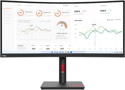 Lenovo ThinkVision 86.36 cm (34 inch) Curved WQHD LED Backlit VA Panel Monitor (ThinkVision T34w-30)