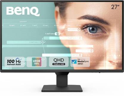 BenQ GW2790Q 68.58 cm (27 inch) Quad HD LED Backlit IPS Panel with 99% sRGB, 1500:1 CR, Eye-careU, Dual HDMI, Display Port, Bezel-Less, VESA MediaSync, B.I., Low Blue Light+, Inbuilt Speakers, VESA Wall mountable Monitor (GW2790Q)