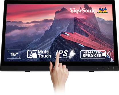 ViewSonic 40.64 cm (16 inch) Full HD LED Backlit TN Panel Touch compatible, ergonomic design Monitor (TD1630-3 Touch Monitor 10 Touch POS)