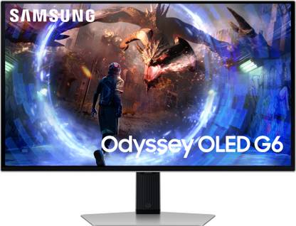 Samsung Odyssey G6 68.58 cm (27 inch) Quad HD OLED Panel with Dynamic Cooling, Sleek Metal Design, Glare Free, Height Adjustable Gaming Monitor (LS27DG600SWXXL)