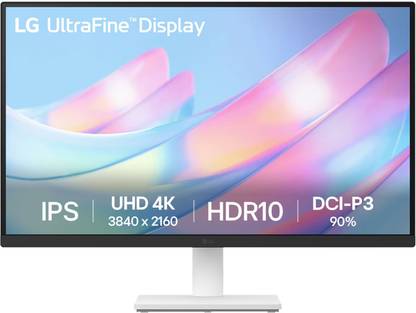LG UltraFine 68.58 cm (27 inch) 4K Ultra HD LED Backlit IPS Panel with HDR10, Up to 90% DCI-P3 Color gamut, Reader Mode, Flicker Safe, HDMI X 2, DisplayPort, Headphone Out, Borderless Design Monitor (27US500-WA.ATRPMSN)