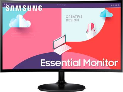 SAMSUNG 27 inch Curved Full HD VA Panel with 1800R Curvature, HDMI, Audio Ports, Flicker Free, Slim Design Monitor (LS27C360EAWXXL/LS27C366EAWXXL)