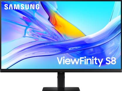 Samsung ViewFinity S8 81.28 cm (32 inch) 4K Ultra HD VA Panel with USB Type-C, LAN Port, DP, HDR10, KVM Switch, Easy Setup, Height Adjustable Stand, Eye Care Technology Monitor (LS32D804UAWXXL)