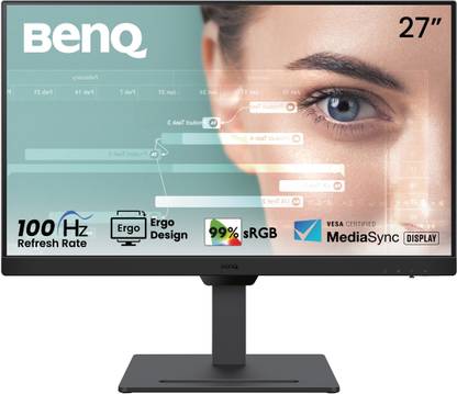 BenQ GW2790T 68.58 cm (27 inch) Full HD LED Backlit IPS Panel with 99% sRGB, Height Adjustable, Eye-careU, Dual HDMI, Display Port, Bezel-Less, Eyesafe, VESA MediaSync, Brightness Intelligence, Low Blue Light, Speakers, Wall mountable Monitor (GW2790T)
