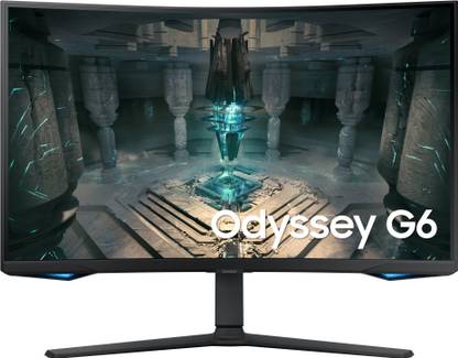Samsung Odyssey G6 81.28 cm (32 inch) Curved Quad HD VA Panel with Display HDR600, Gaming Hub, Embedded Apps Smart Gaming Monitor (LS32BG650EWXXL)