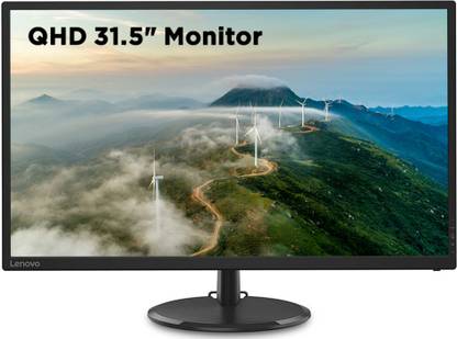 Lenovo 80.01 cm (31.5 inch) WQHD IPS Panel with 1.07 Billion Colors, HDMI, DP, Tilt, Vesa Wall Mount, TUV Certified Eye Comfort Monitor (D32q-20)