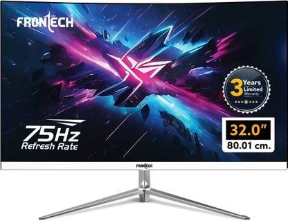 Frontech Ultima Series 81.28 cm (32 inch) Full HD LED Backlit VA Panel Monitor (1920x1080 Pixels,16.7M|Slim & Stylish|Wall Mountable|Bezel Less|HDMI & VGA Port)