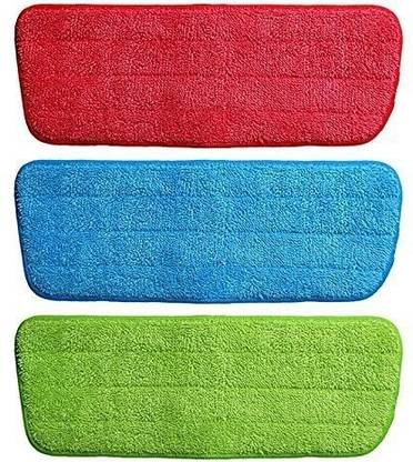 KARTUNBOX Microfiber Spray Mop Replacement Head Pads - Set of 3 (Multicolor) Mop Rod