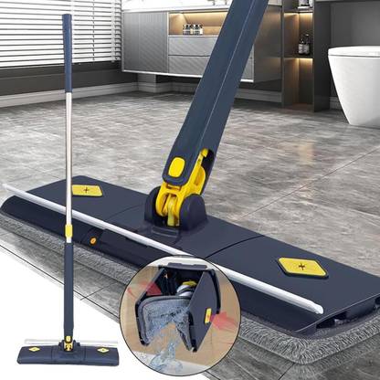 Ashmeo Hands Free Microfiber Flat Mop with Self Wringing, 360 Hands-Free Mop Set