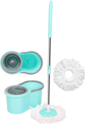 Qozent Floor Cleaner with Spin Bucket Mop for Easy Cleaning,(With 2 Refill) Mop Set