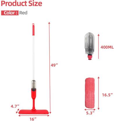 Pixel Brew Microfiber Spray Mop for Wood Floor Cleaning with 2 Washable Mop Pads 360 Degree Mop Set