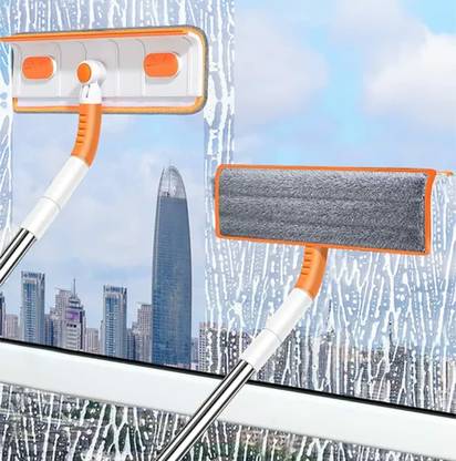 WAIT2SHOP Window Cleaning Tool Squeege Window Cleaner with Bendable Head with 1 extra pad Wet & Dry Mop
