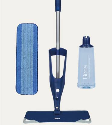 BONA Wood Floor Spray Mop Kit with 850ml Refill Cartridge, Pad | Wet & Dry Mop Wipes