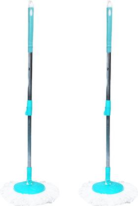 Pranay's Kleanup Super 2 Spin Mop-Mop Stick|Wet & Dry Cleaning Mop|Mops Pocha 2 Microfiber Refill Mop Set