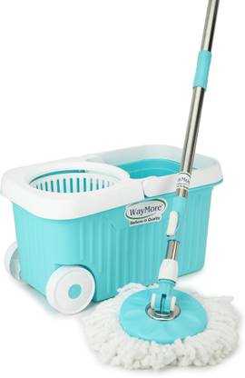 WAYMORE Plastic Elite Spin Mop with Bigger Wheels Mop Set