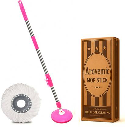 arovemic Spin Mop Stick with 360° Rotating Head | No Bucket Included String Mop