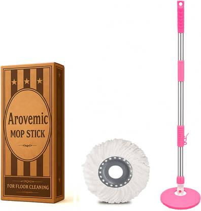 arovemic Tile & Marble Floor Mop Stick | 360° Rotation | Easy Grip String Mop