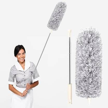 HLIPLH Long Extendable Dusters for Cleaning High Ceiling Fan, Microfiber Feather Duster Wet & Dry Mop
