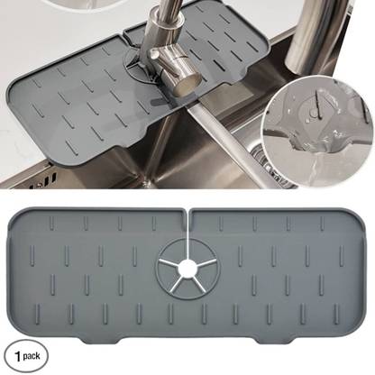 Flipkart SmartBuy Silicone Faucet Mat Kitchen Sink Splash Guard Faucet Water Catcher Mat(Set of 1) Wipes