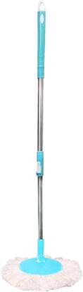 Pranay's Kleanup Economy Spin Mop-Rod Stick, Mop Head And 1 Microfiber Refill - Wet & Dry 360 Mop Mop Rod