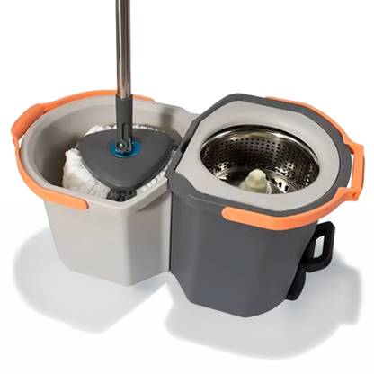 primepick Prime Pick Twin Spin Mop With Pedal Triangle Mop Head and Rod