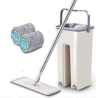 wishku Flexible Flat Floor Mop with Bucket Wet & Dry Mop