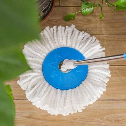 arovemic 360° Blue Spin Mop Stick Head and Refill (Multicolor) Blue Mop Set