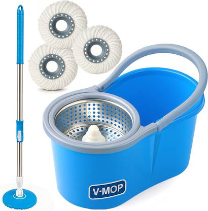 V-MOP Premium Steel Spin Floor Cleaning Mop Set - ST03 - Wet & Dry Mop