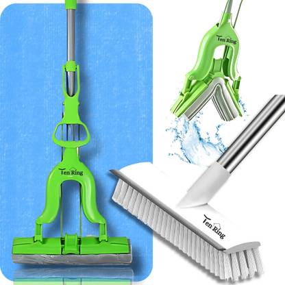 Tenring Sponge Mop, Self Wringing Sponge Mops for Floor Cleaning Squeeze, PVA Mop Wet & Dry Mop