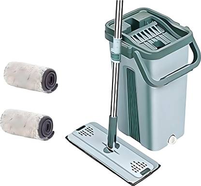 Upkaranwale Small Flat mop and Bucket Set Mop Floor Cleaning System & Handle Mop Set