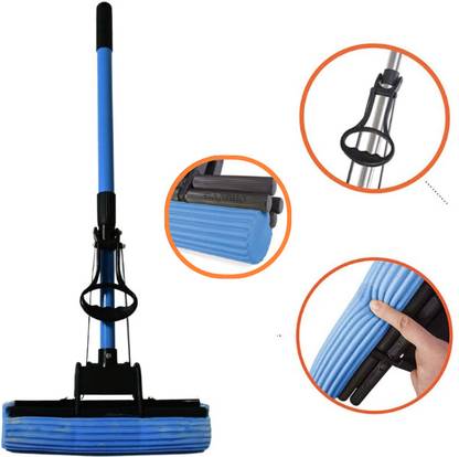 TERAAZ Adjustable PVA Mop for Efficient Wet & Dry Cleaning, Tile & Wood Floors Mop Set