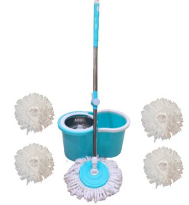 Ayush Premium Steel 360 Spin with Swivel Head with 5 refill Mop Set